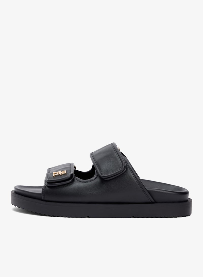 TOMMY HILFIGER Leather TH Monogram Double Strap Sandals - Image 2